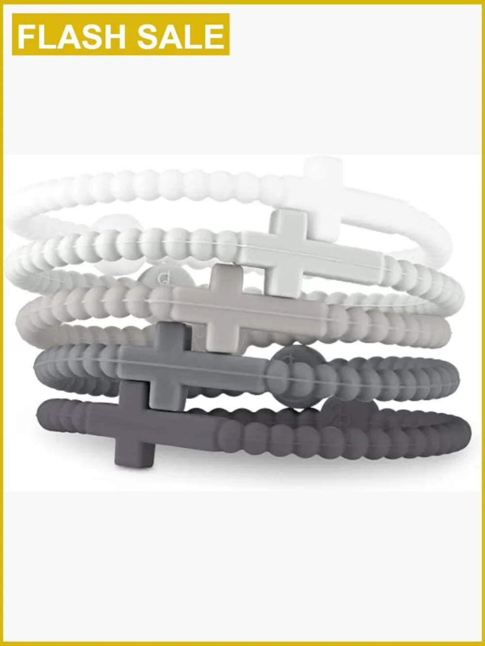 Jesus Cross Silicone Bracelets Set of 5 Kids 6.5